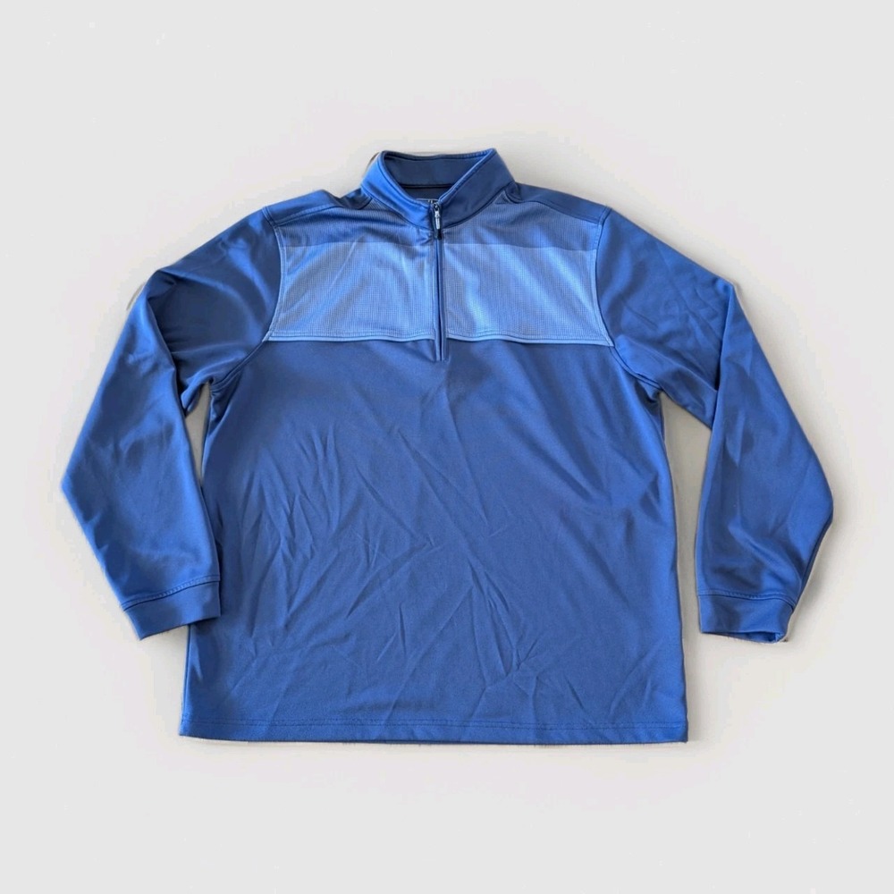 Bolle Mens XL Moisture Wicking Performance 1/4 Zip Pullover SWEATER Blue Golf